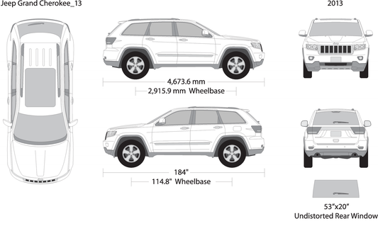2013 Jeep Grand Cherokee V13 Vehicle Wrap Template