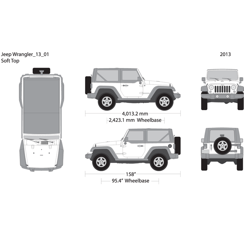 2013 Jeep Wrangler V01 Vehicle Wrap Template