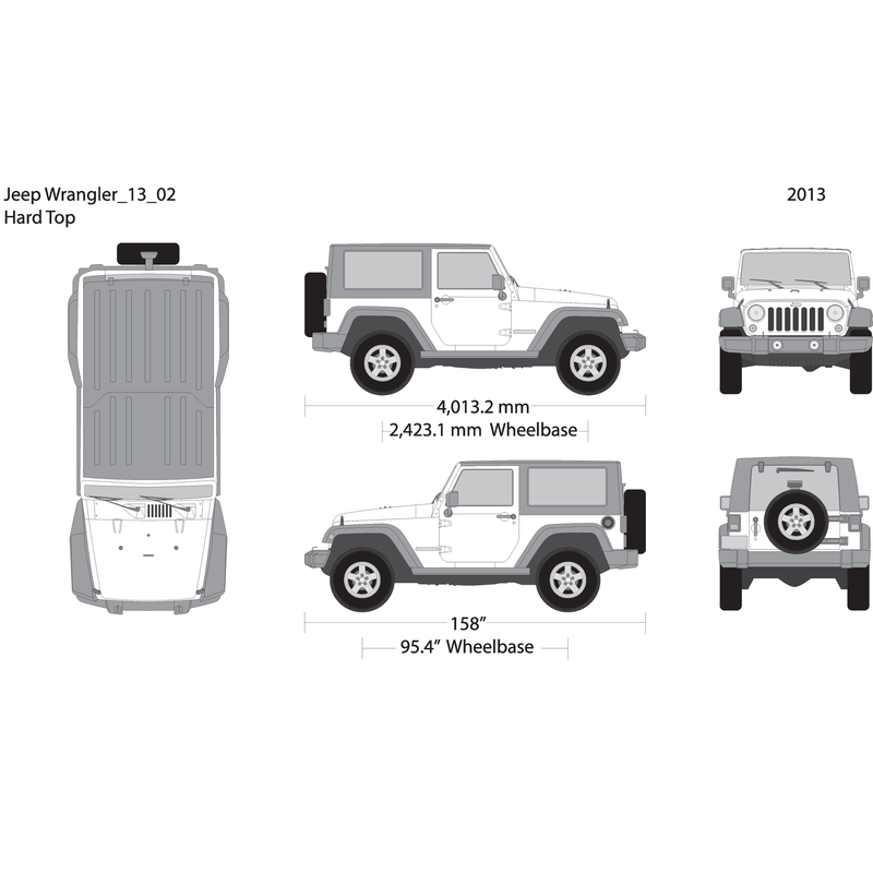 2013 Jeep Wrangler V02 Vehicle Wrap Template