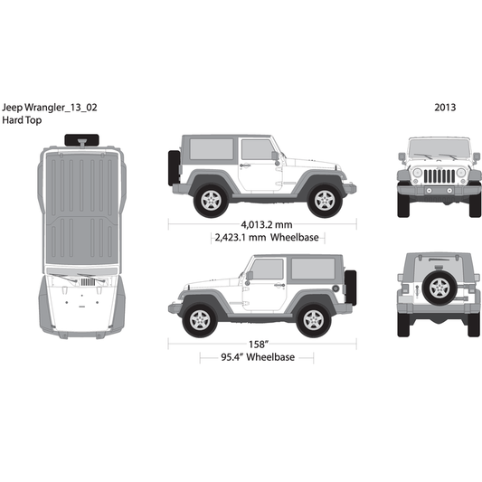 2013 Jeep Wrangler V02 Vehicle Wrap Template
