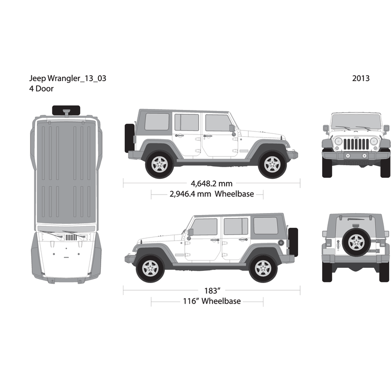 2013 Jeep Wrangler V03 Vehicle Wrap Template