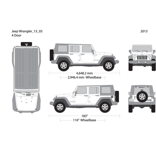 2013 Jeep Wrangler V03 Vehicle Wrap Template