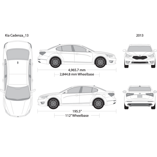2013 Kia Cadenza V13 Vehicle Wrap Template