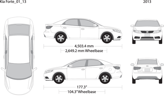 2013 Kia Forte V13 Vehicle Wrap Template