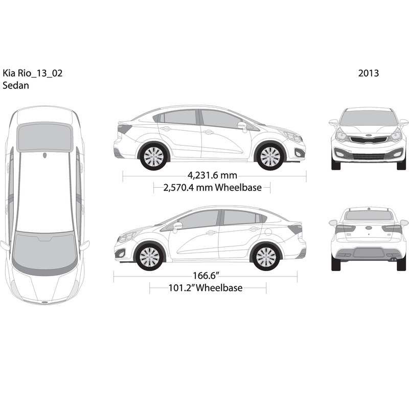 2013 Kia Rio V02 Vehicle Wrap Template