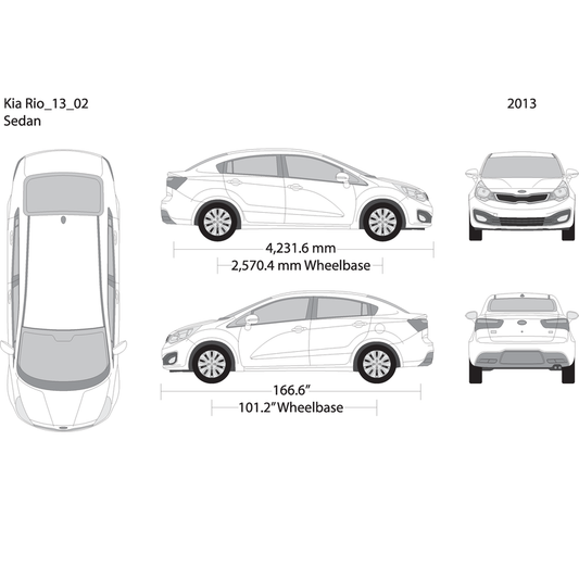 2013 Kia Rio V02 Vehicle Wrap Template