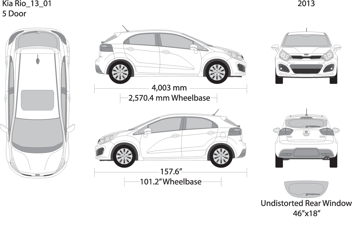 2013 Kia Rio5 V01 Vehicle Wrap Template