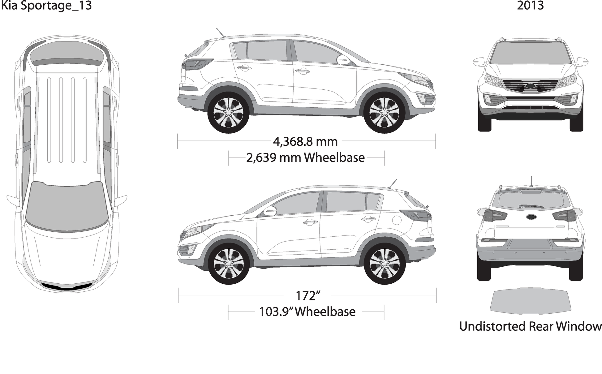 2013 Kia Sportage V13 Vehicle Wrap Template