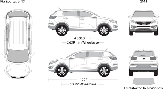 2013 Kia Sportage V13 Vehicle Wrap Template