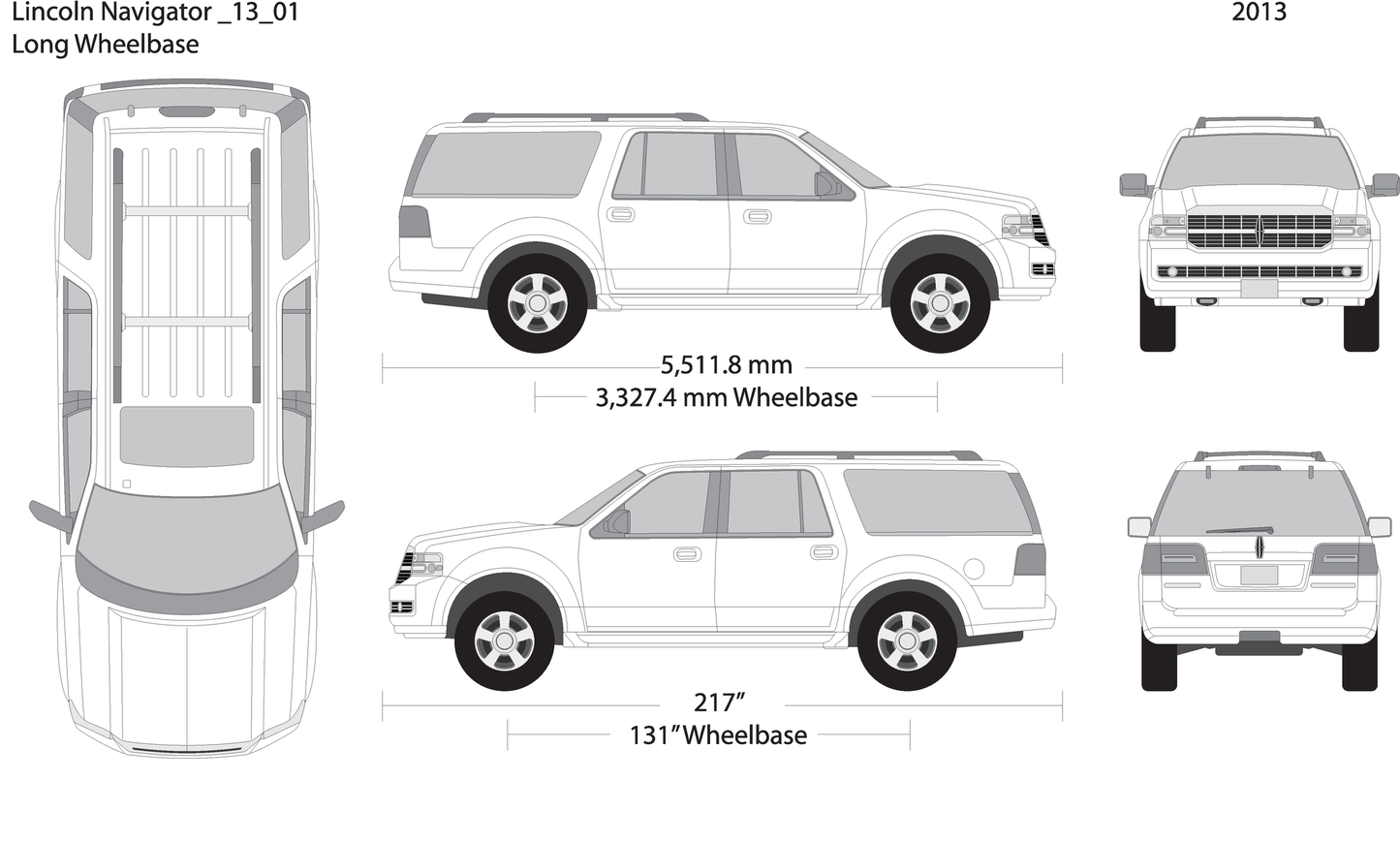 2013 Lincoln Navigator V01 Vehicle Wrap Template