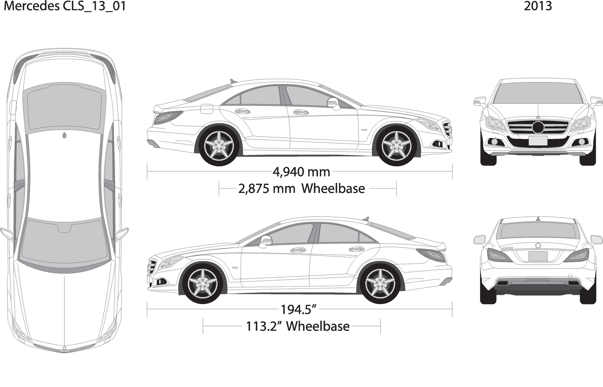 2013 Mercedes Cls V01 Vehicle Wrap Template