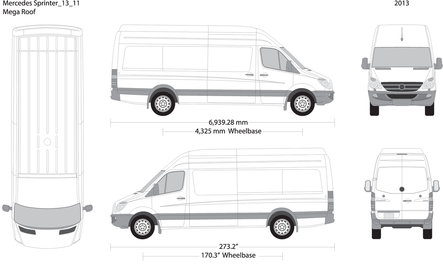 2013 Mercedes Sprinter V11 Vehicle Wrap Template
