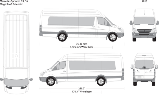 2013 Mercedes Sprinter V16 Vehicle Wrap Template