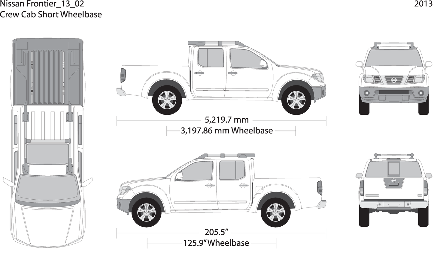 2013 Nissan Frontier Front V02 Vehicle Wrap Template