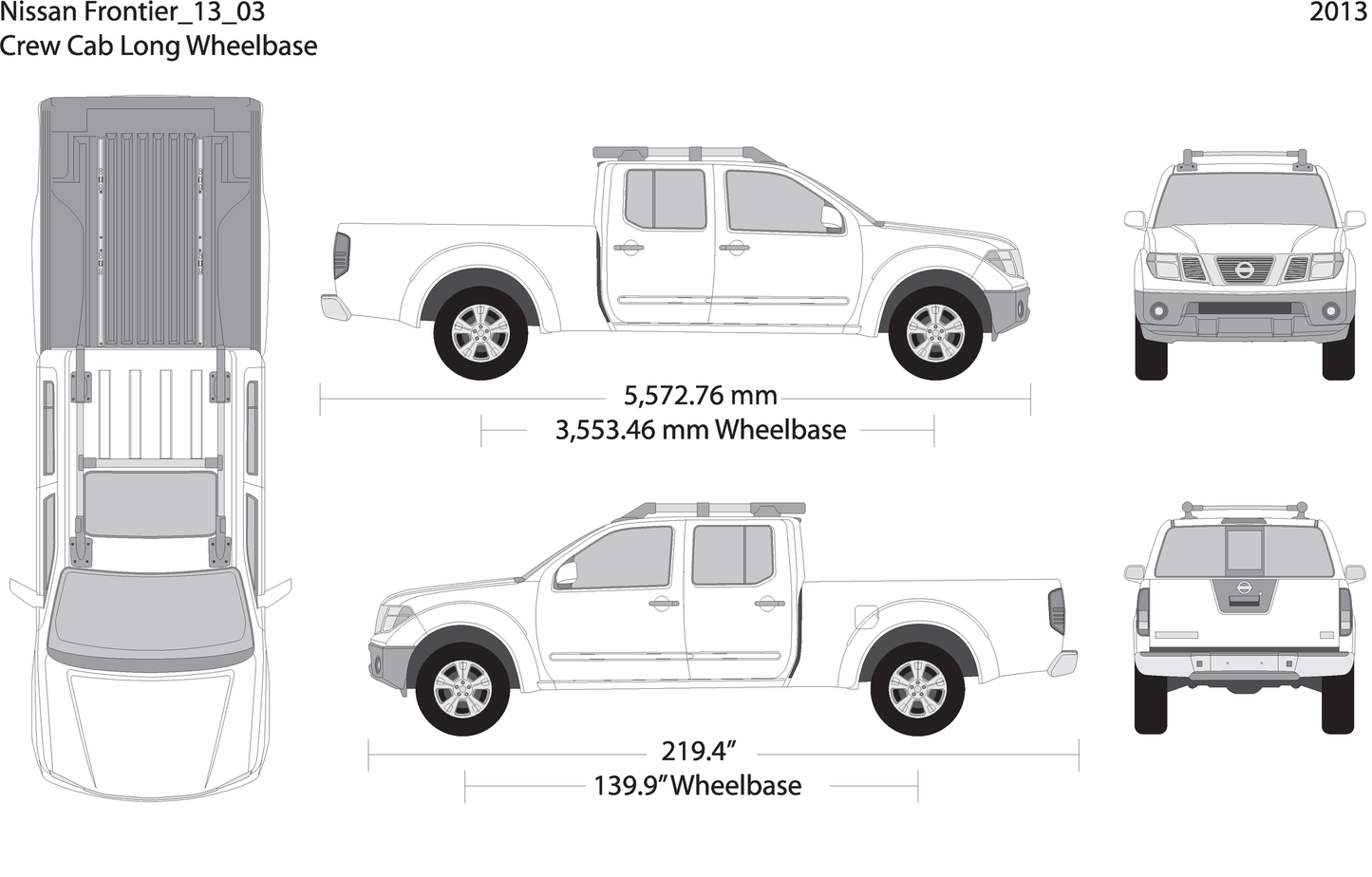 2013 Nissan Frontier Front V03 Vehicle Wrap Template