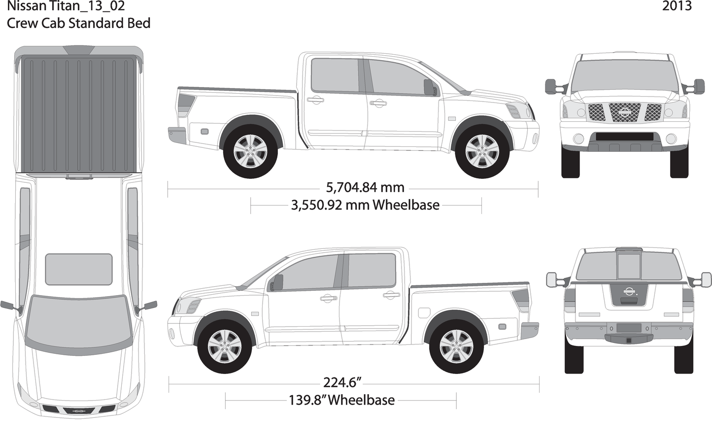 2013 Nissan Titan V02 Vehicle Wrap Template