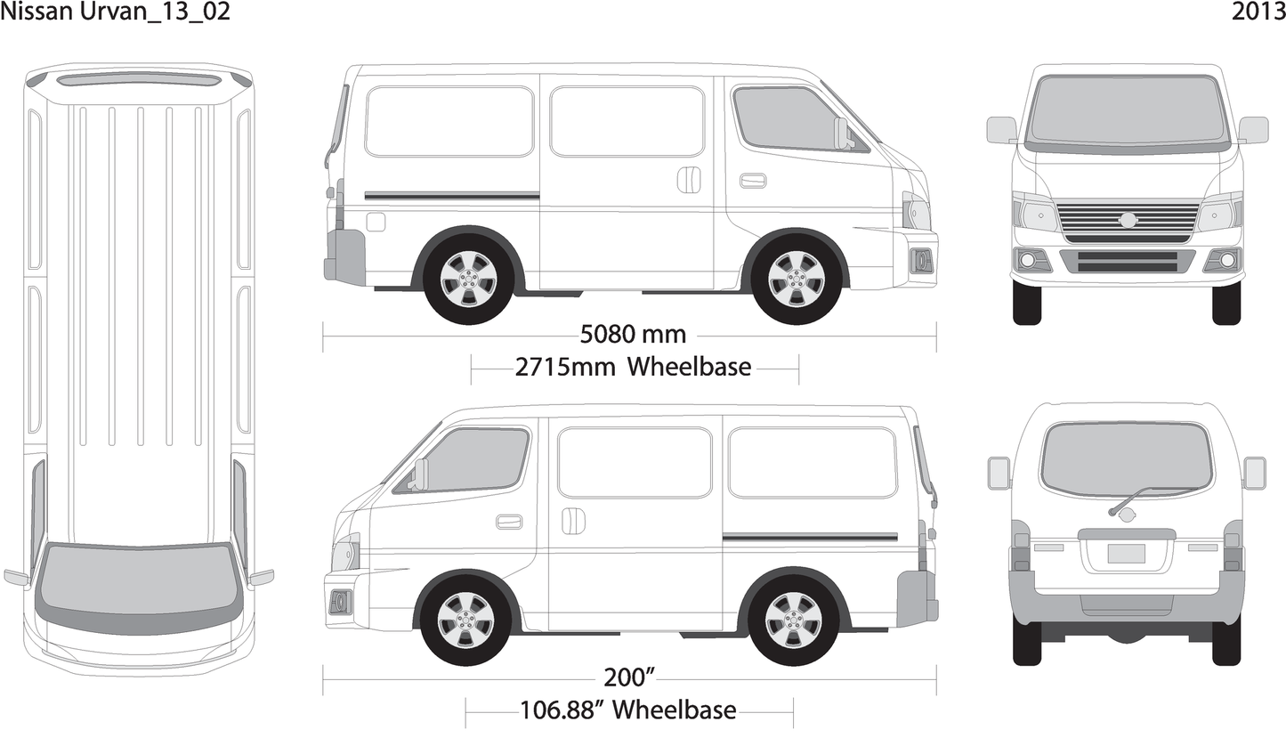 2013 Nissan Urvan V02 Vehicle Wrap Template