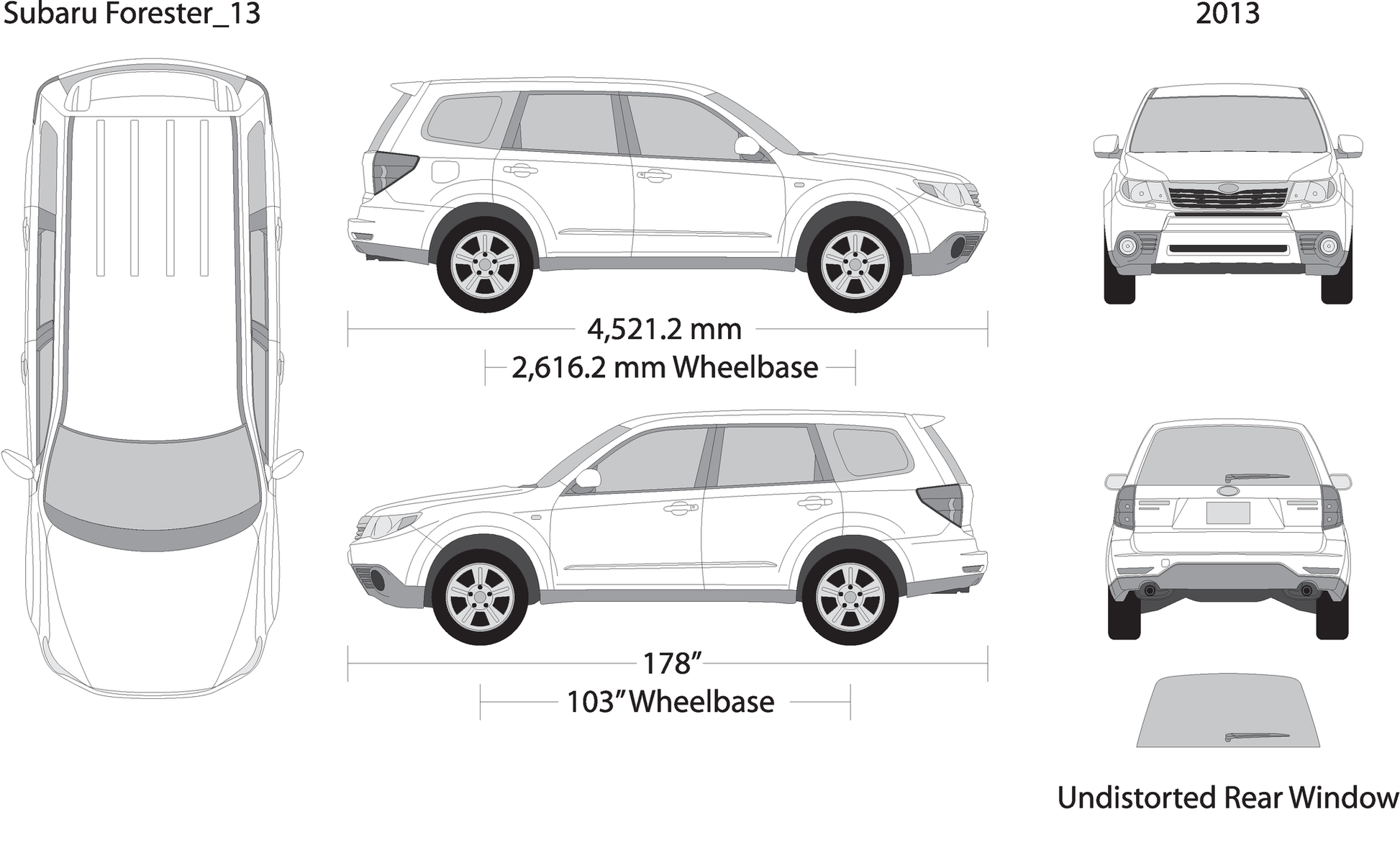 2013 Subaru Forester V13 Vehicle Wrap Template