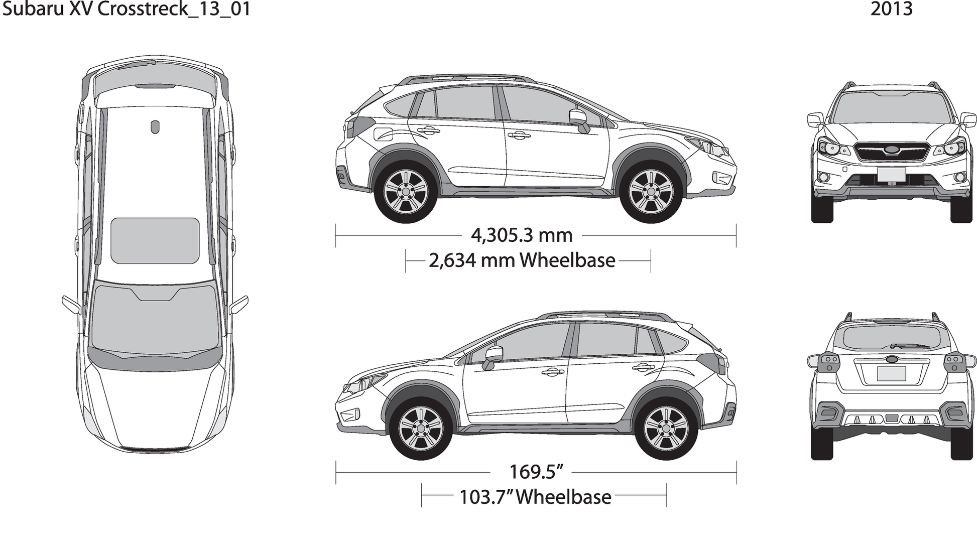 2013 Subaru Xv Crosstrek V01 Vehicle Wrap Template