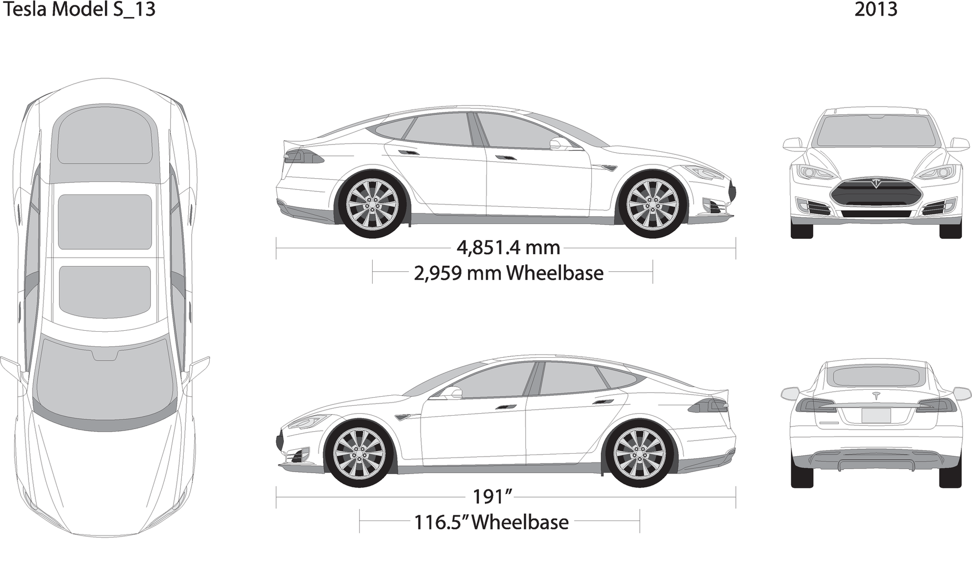 2013 Tesla Model S V13 Vehicle Wrap Template