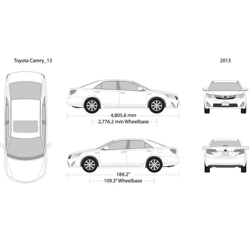 2013 Toyota Camry V13 Vehicle Wrap Template