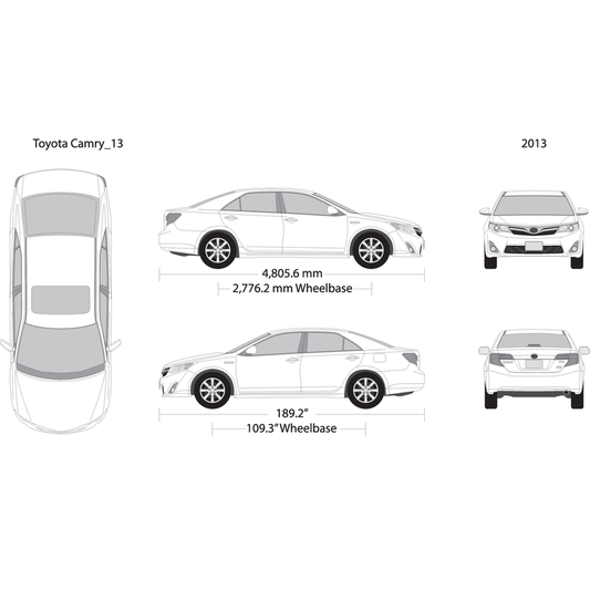 2013 Toyota Camry V13 Vehicle Wrap Template
