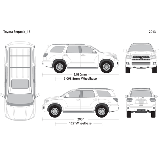 2013 Toyota Sequoia V13 Vehicle Wrap Template