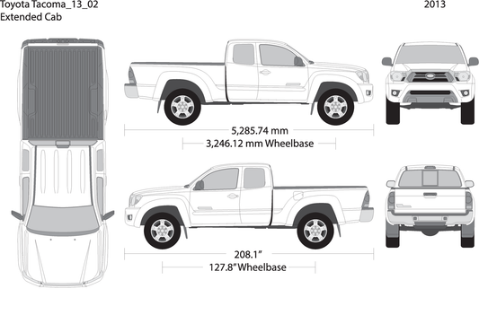 2013 Toyota Tacoma V02 Vehicle Wrap Template