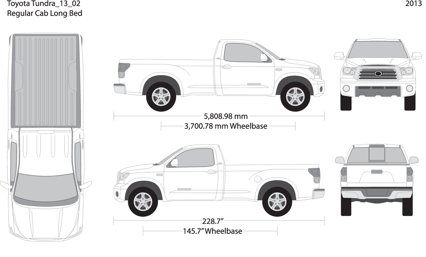2013 Toyota Tundra V02 Vehicle Wrap Template