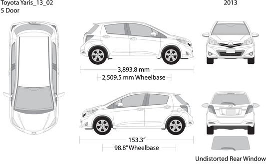 2013 Toyota Yaris V02 Vehicle Wrap Template