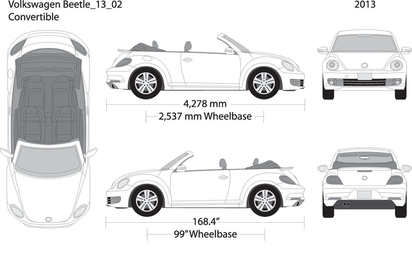 2013 Volkswagen Beetle V02 Vehicle Wrap Template
