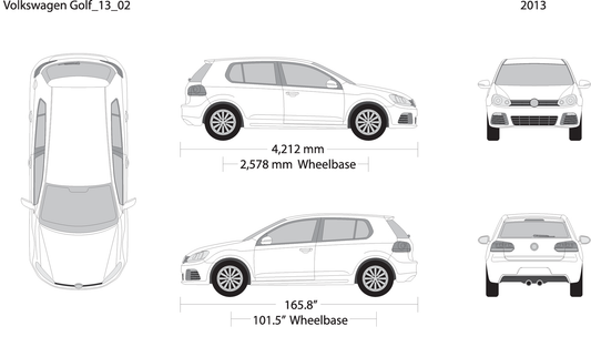 2013 Volkswagen Golf V02 Vehicle Wrap Template