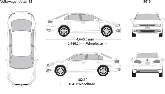 2013 Volkswagen Jetta V01 Vehicle Wrap Template