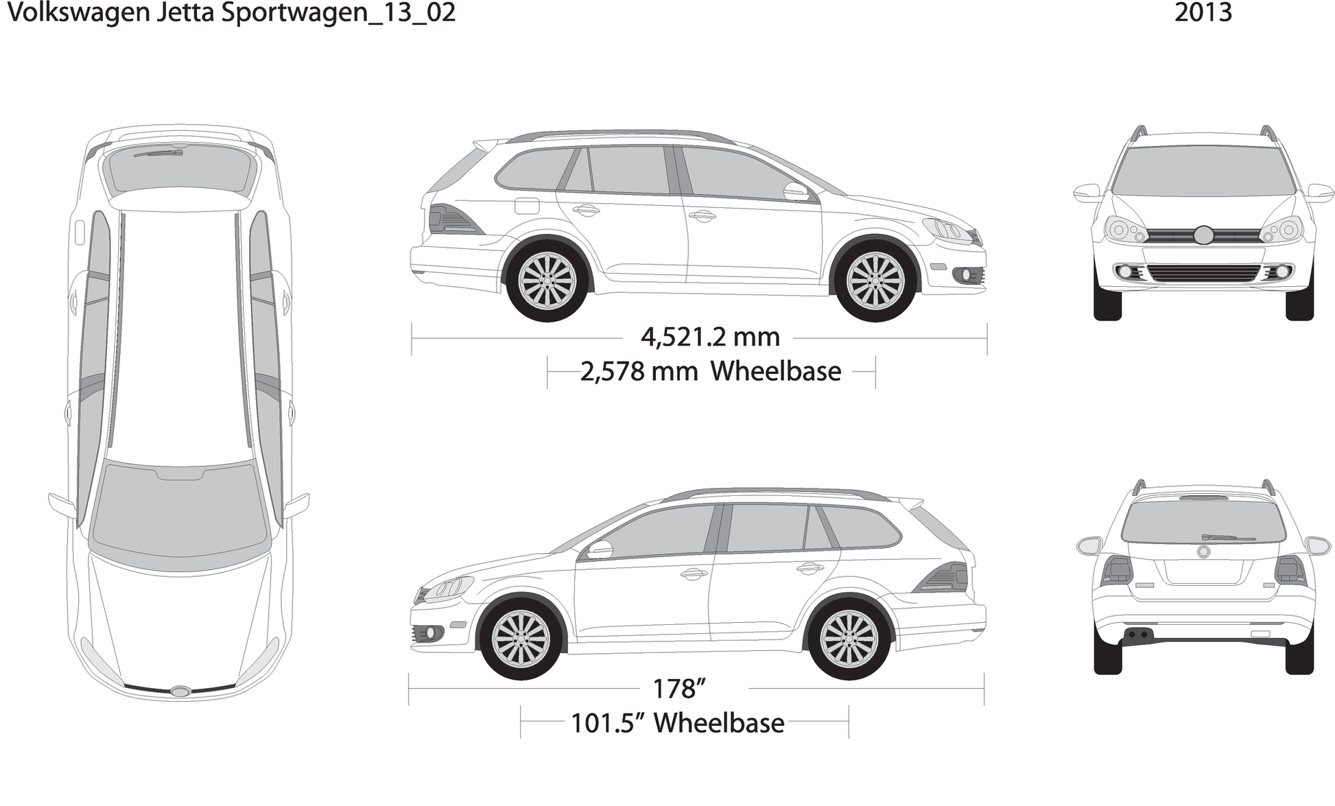 2013 Volkswagen Jetta V02 Vehicle Wrap Template