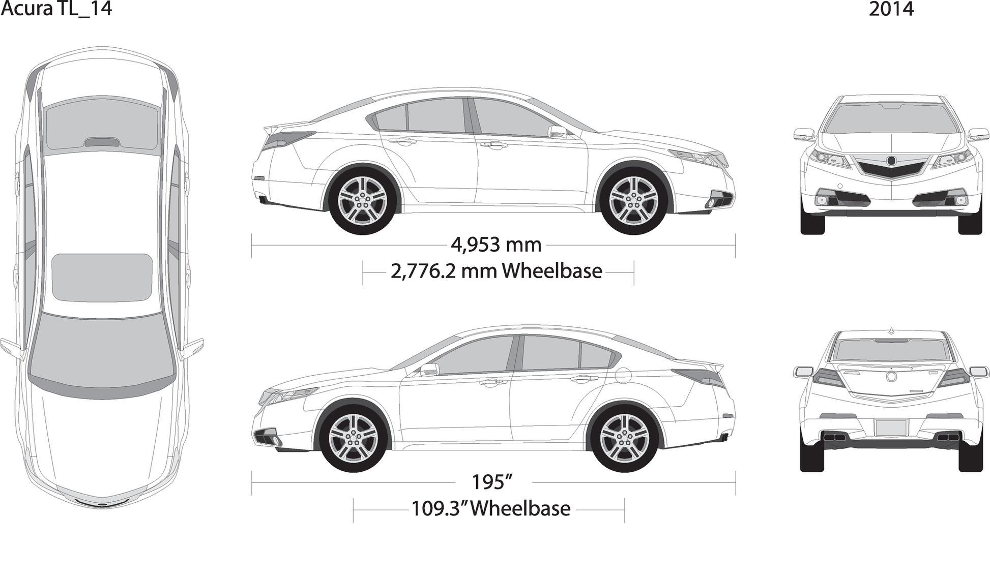2014 Acura Tl V14 Vehicle Wrap Template