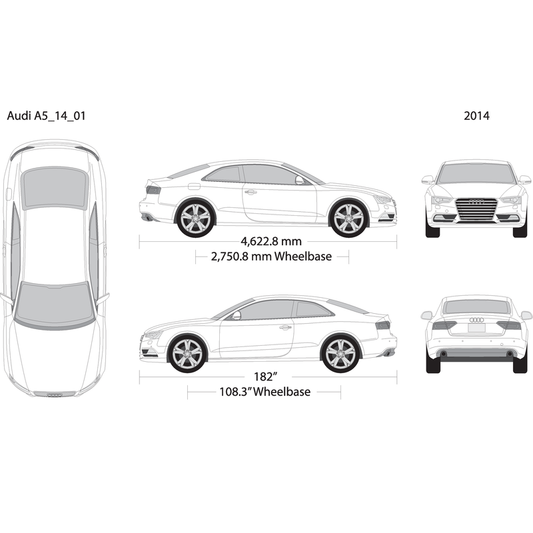 2014 Audi A5 V01 Vehicle Wrap Template
