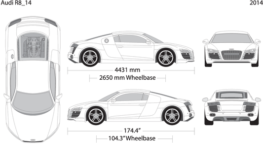 2014 Audi R8 V14 Vehicle Wrap Template