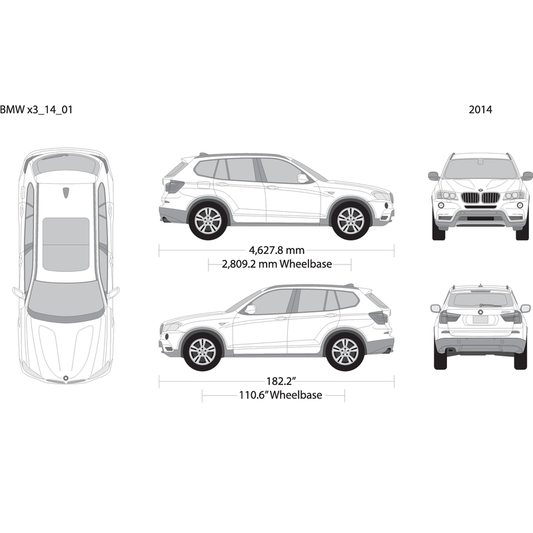 2014 Bmw X3 V14 Vehicle Wrap Template