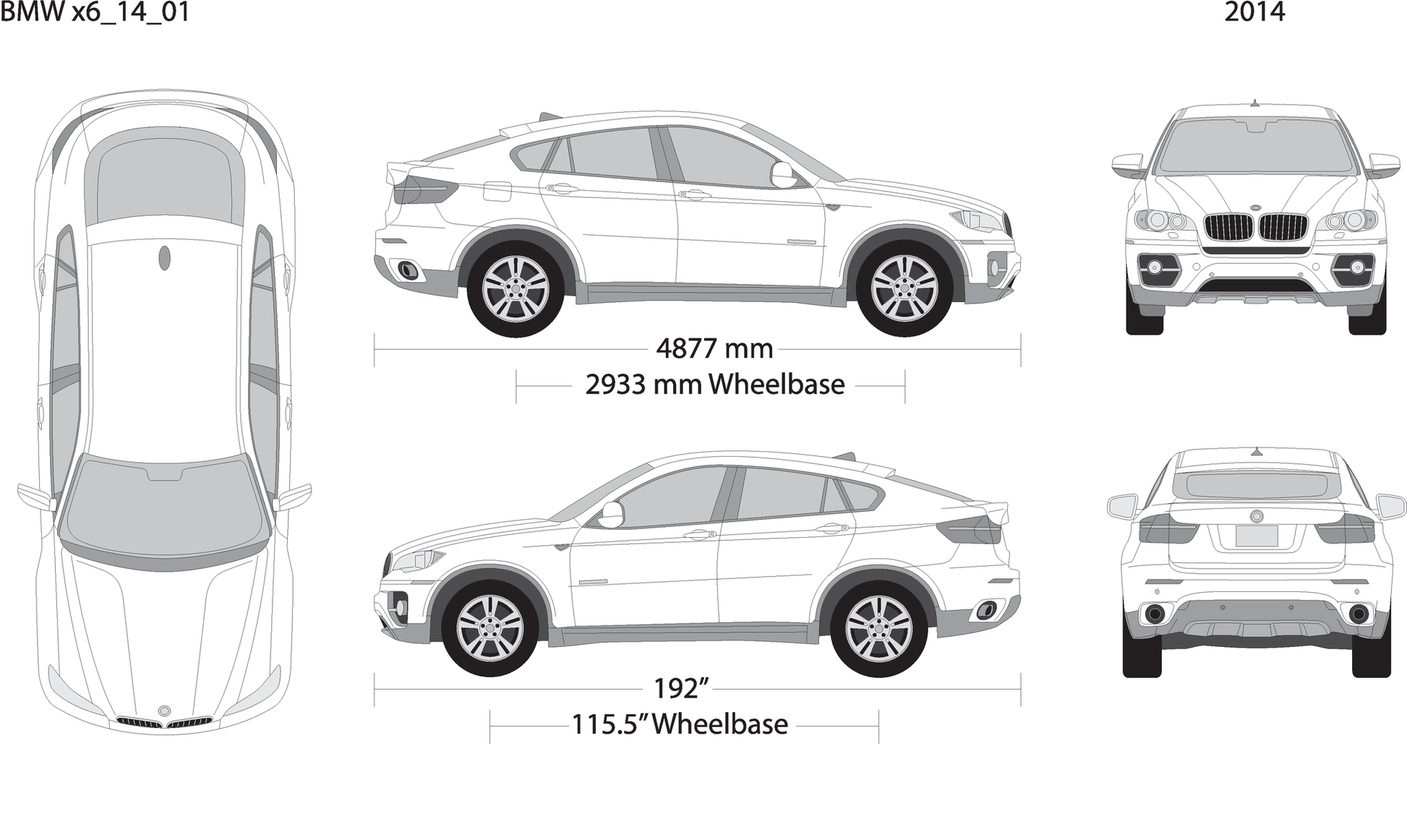 2014 Bmw X6 V14 Vehicle Wrap Template