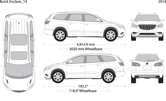 2014 Buick Enclave V14 Vehicle Wrap Template