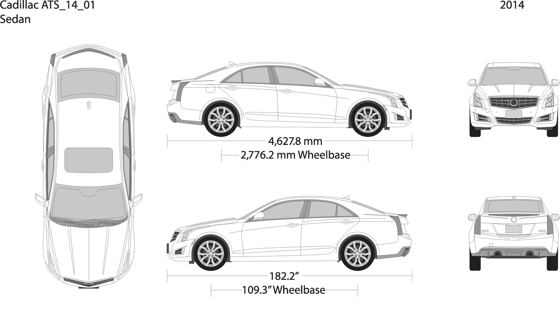 2014 Cadillac Ats V01 Vehicle Wrap Template