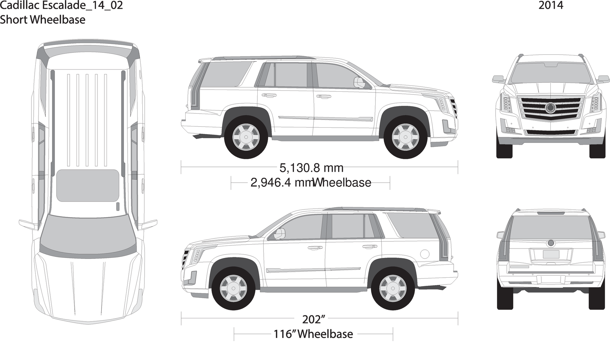 2014 Cadillac Escalade V02 Vehicle Wrap Template