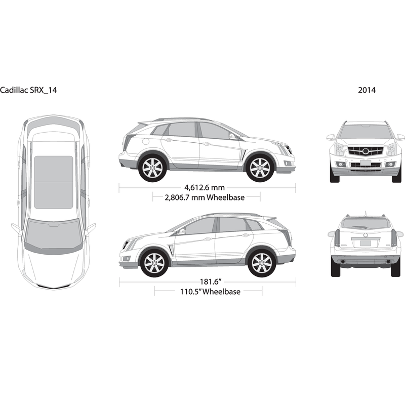 2014 Cadillac Srx V14 Vehicle Wrap Template