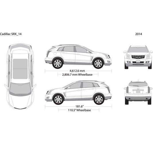2014 Cadillac Srx V14 Vehicle Wrap Template