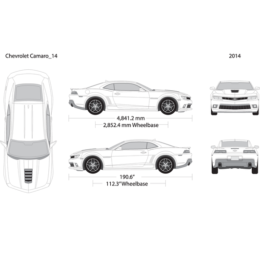 2014 Chevy Camaro V01 Vehicle Wrap Template