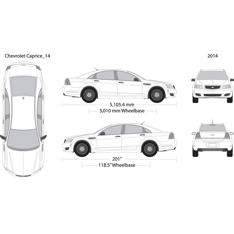 2014 Chevy Caprice V14 Vehicle Wrap Template