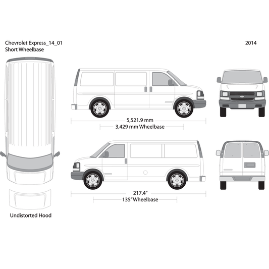 2014 Chevy Express V01 Vehicle Wrap Template
