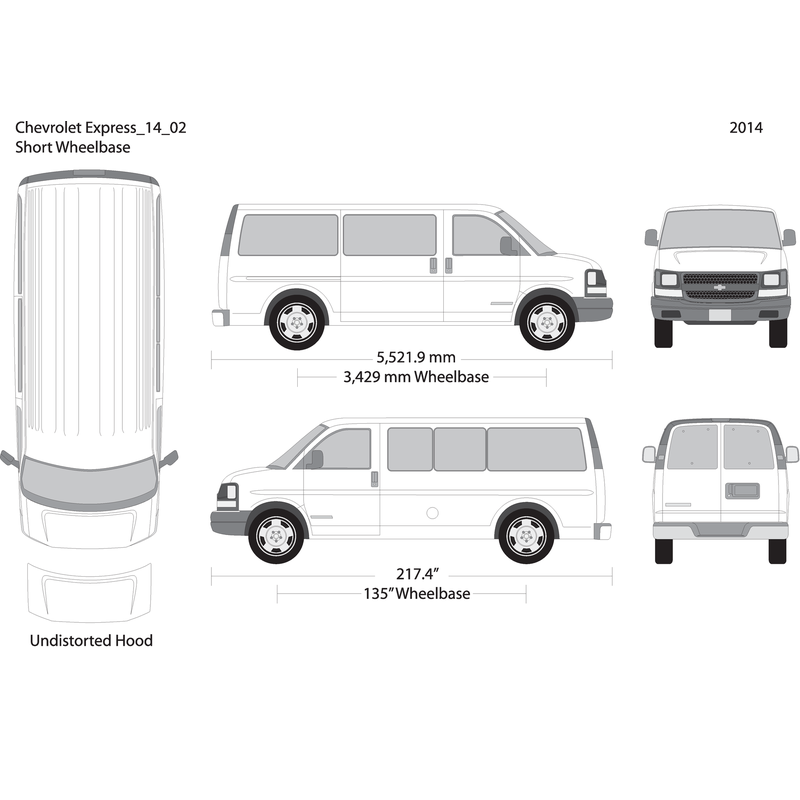 2014 Chevy Express V02 Vehicle Wrap Template