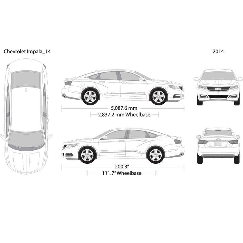 2014 Chevy Impala V14 Vehicle Wrap Template
