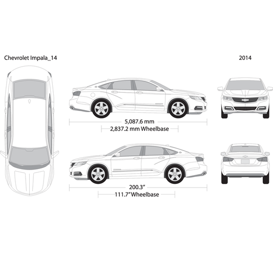 2014 Chevy Impala V14 Vehicle Wrap Template